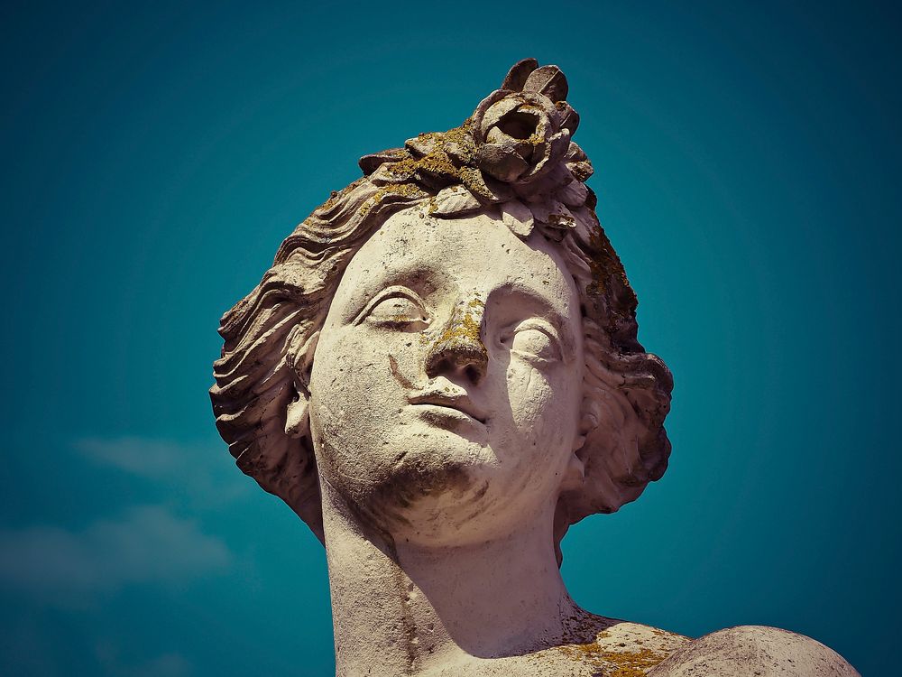 Statue at Benrath Castle, free public domain CC0 image.