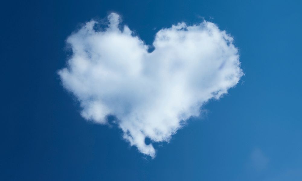 Free heart shaped cloud image, public domain love CC0 photo.