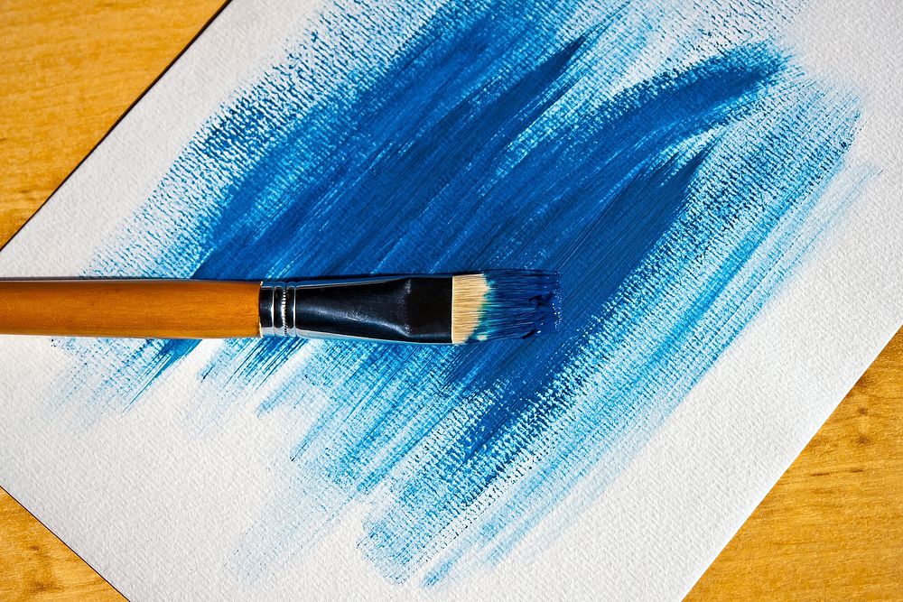 Free blue paint image, public domain art CC0 photo.