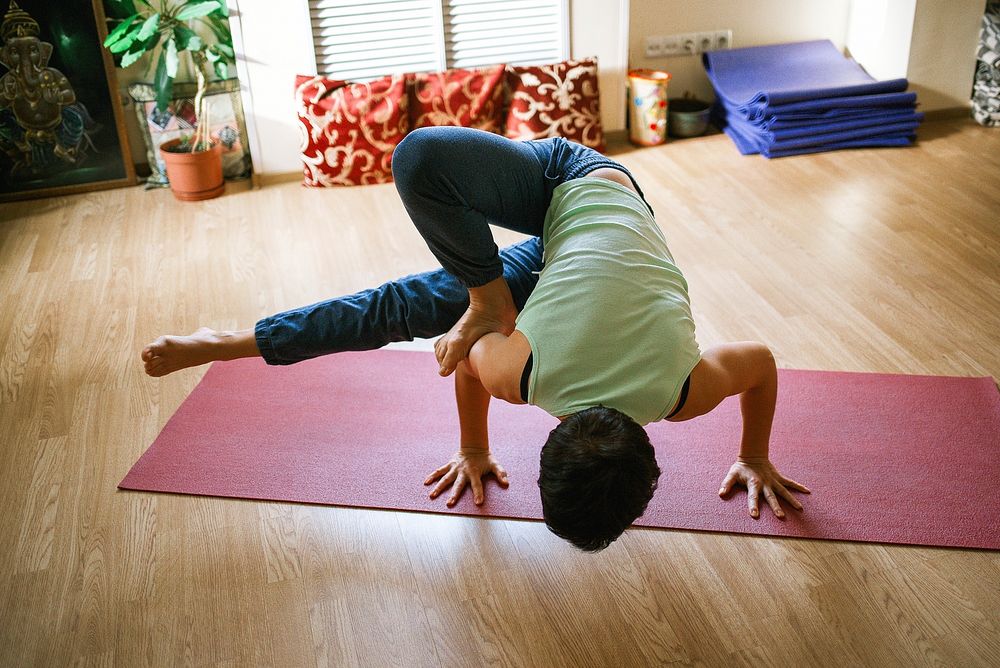 Free yoga position image, public domain exercise CC0 photo.
