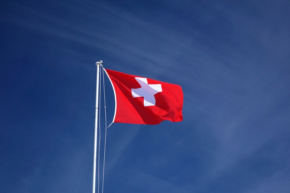 Free Switzerland flag photo, public domain banner CC0 image.