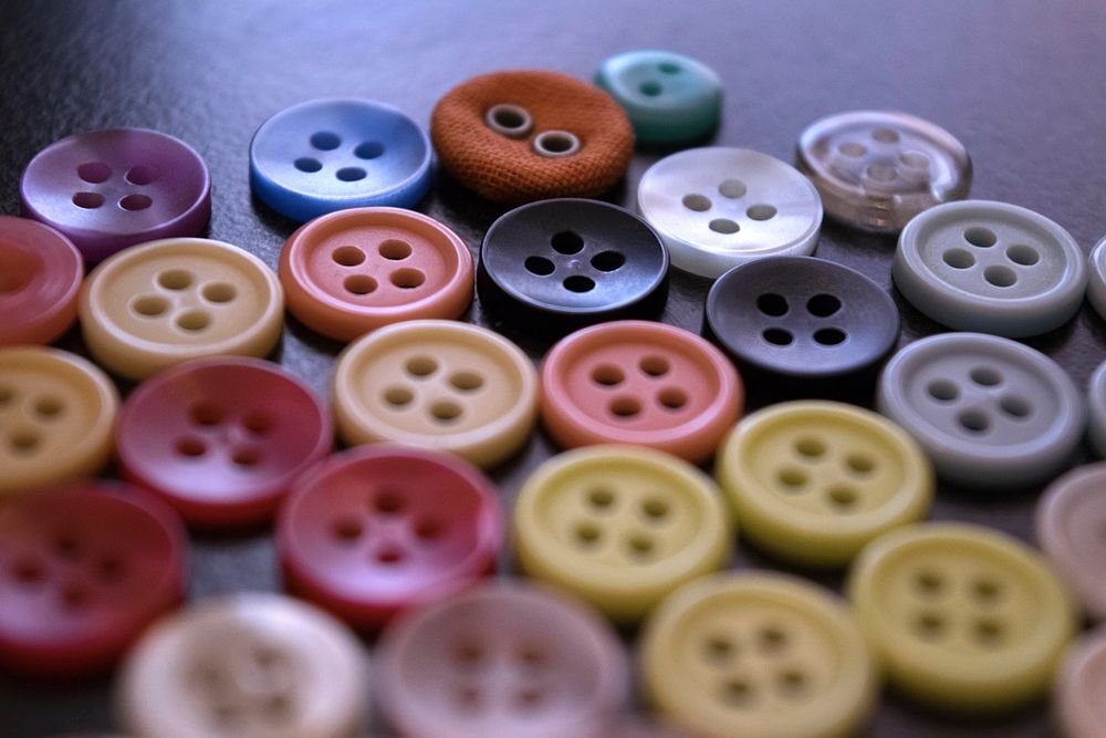 Free shirt buttons photo, public domain sewing CC0 image.