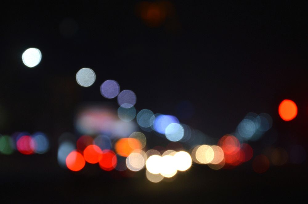 night lights bokeh, free public domain CC0 photo