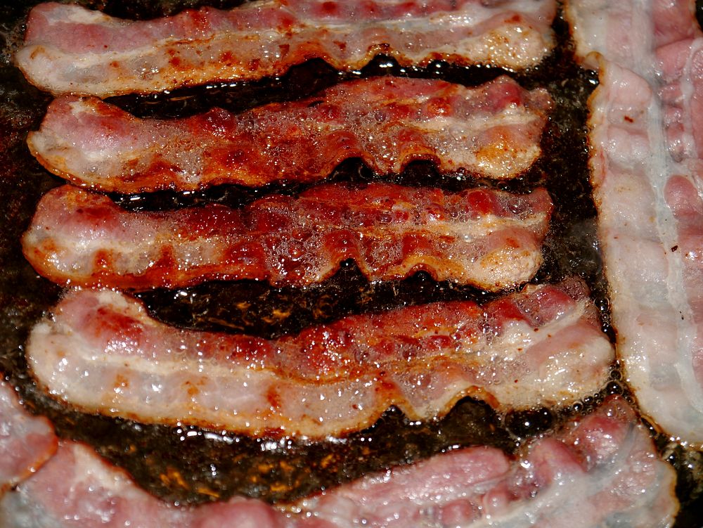 Free frying bacon image, public domain food CC0 photo.