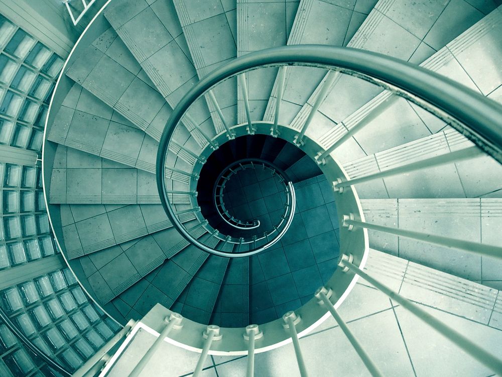 Spiral staircase, free public domain CC0 image.