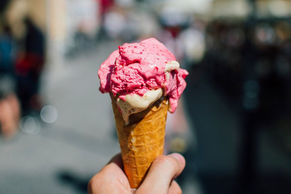 Free strawberry ice-cream melting image, public domain CC0 photo.