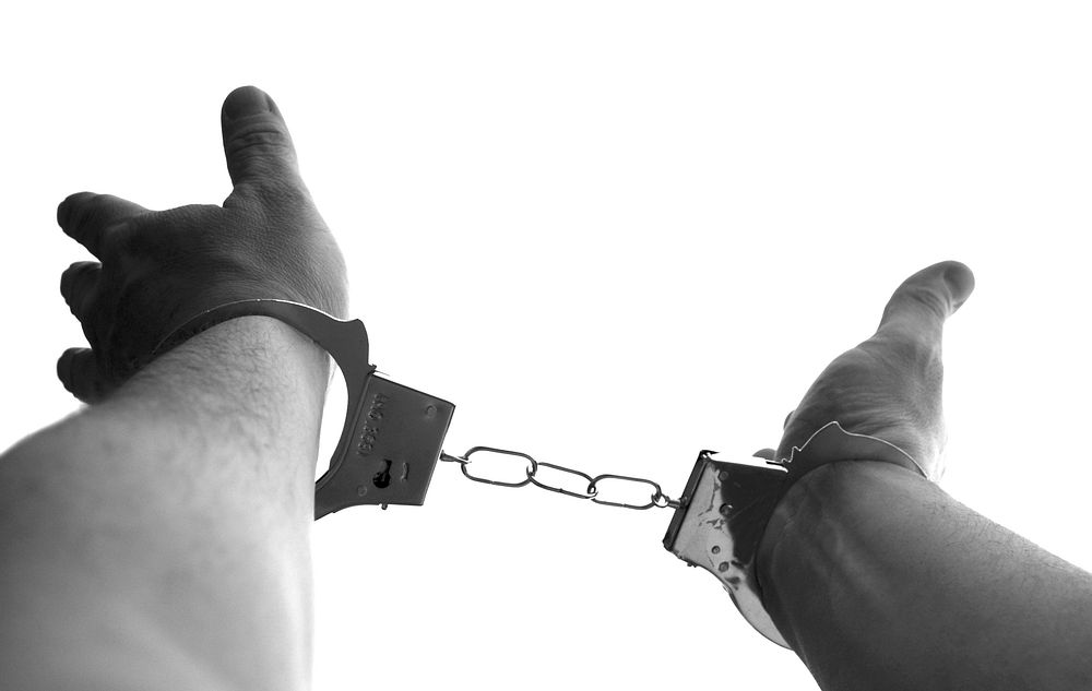 Free handcuffed image, public domain crime CC0 photo.