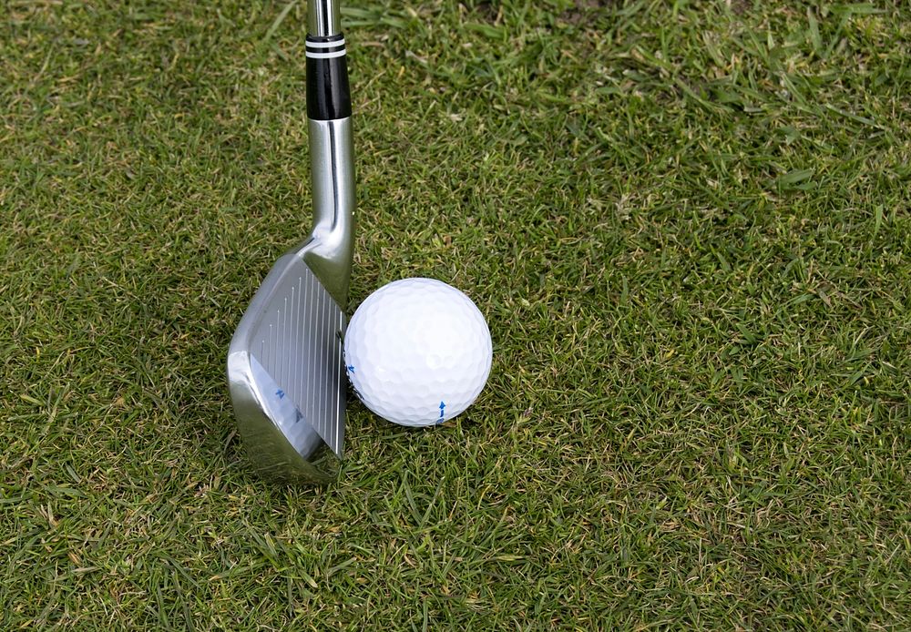 Free close-up of golf club and ball photo, public domain sport CC0 image.