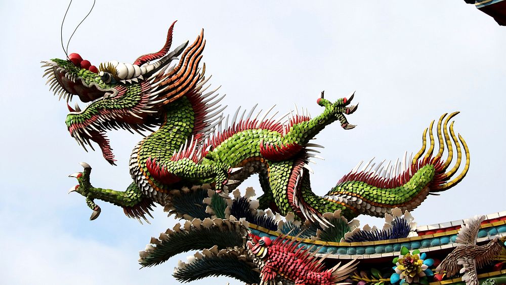 Free Chinese dragon statue image, public domain CC0 photo.