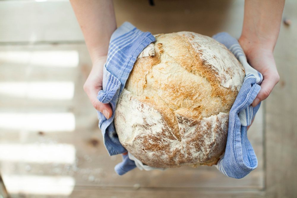 Free freshly baked bread loaf image public domain CC0 photo.