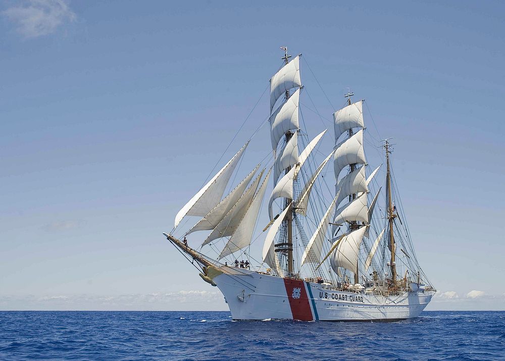 Free tall ship in the ocean image, public domain CC0 photo.