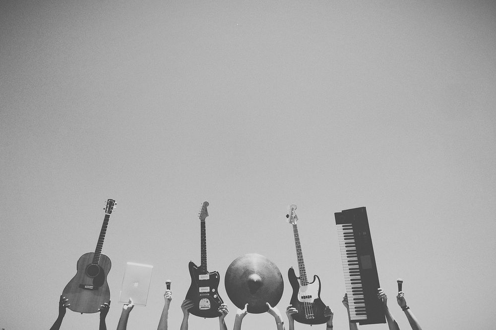 Holding instruments up, free public domain CC0 photo
