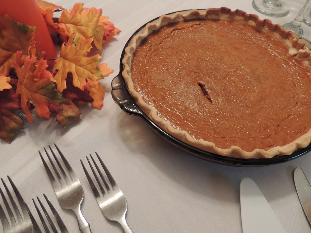 Free pumpkin pie image, public domain dessert CC0 photo.