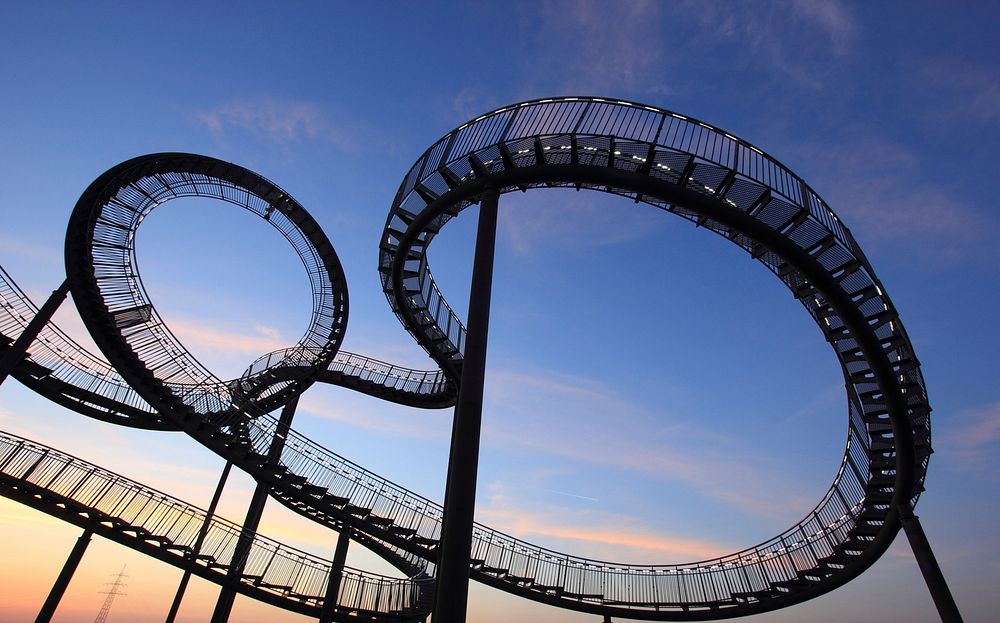 Free roller coaster image, public domain amusement park CC0 photo.