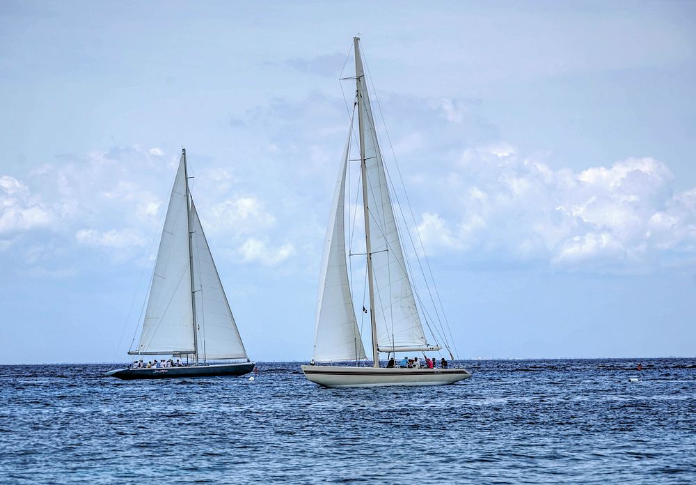 Free sailing boats in the ocean image, public domain CC0 photo.