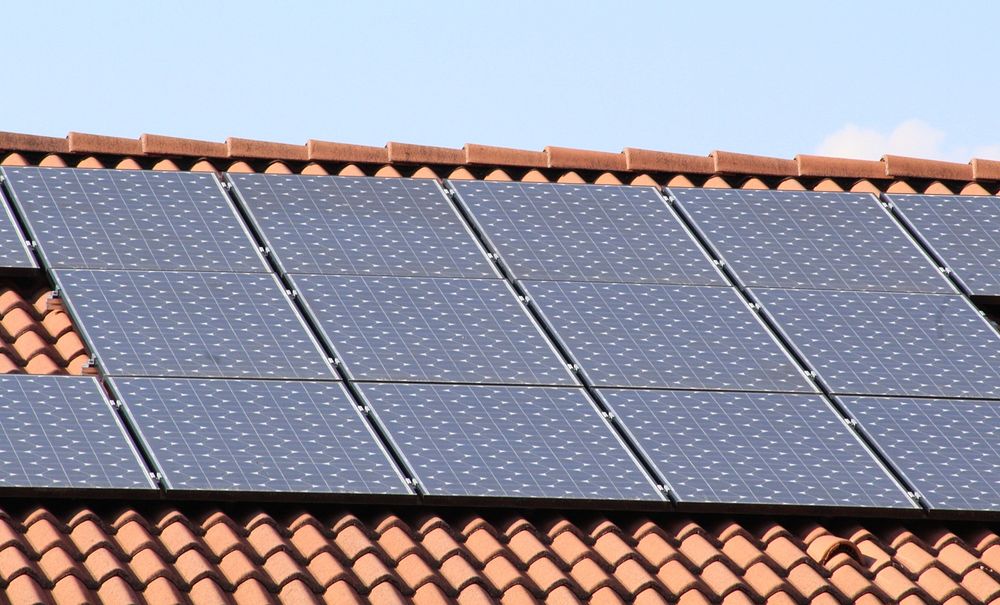 Free solar cell on house roof image, public domain CC0 photo.