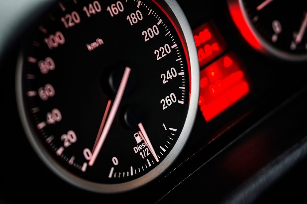 Car dashboard gauges photo, free public domain CC0 image.