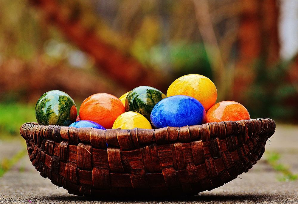 Free colorful Easter eggs image, public domain CC0 photo.