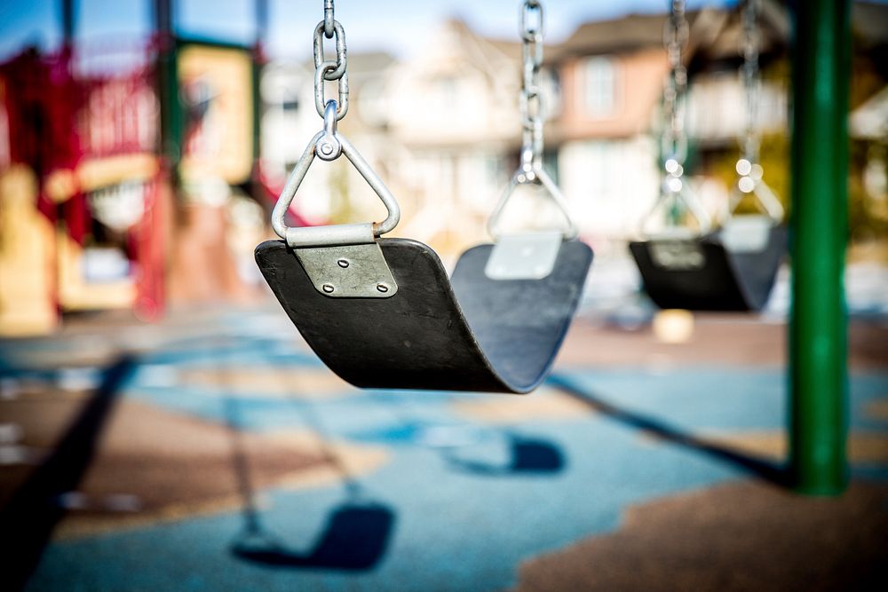 Swing in playground close up, Free public domain CC0 photo.