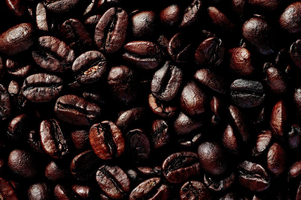 Free coffee beans closeup photo, public domain drink CC0 image.