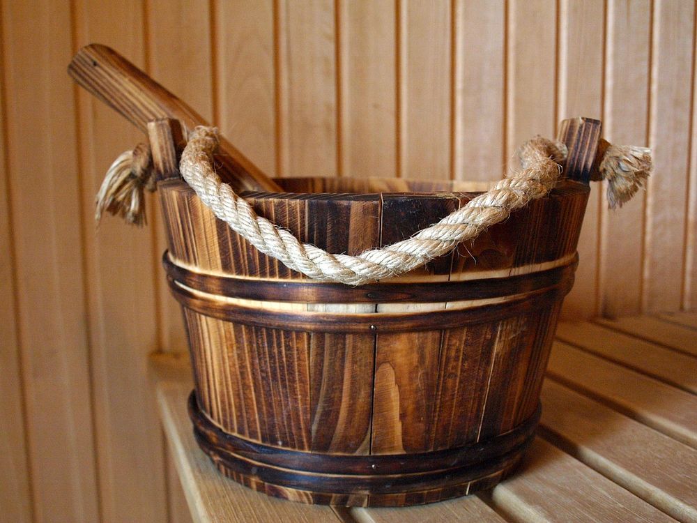 Free wooden bucket public domain CC0 photo.