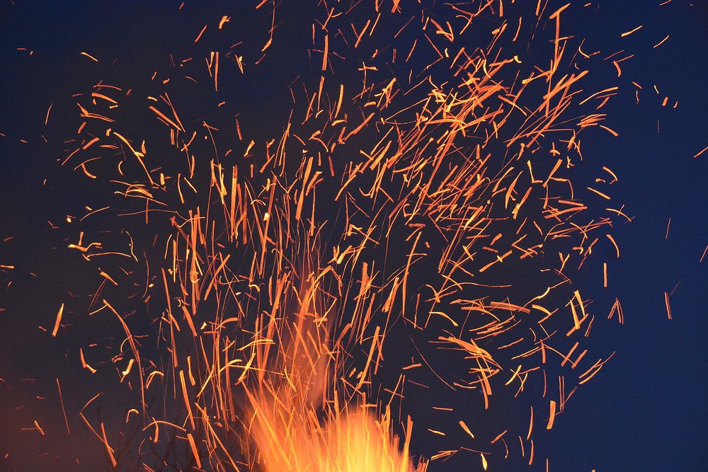 Sparks from fire, free public domain CC0 photo