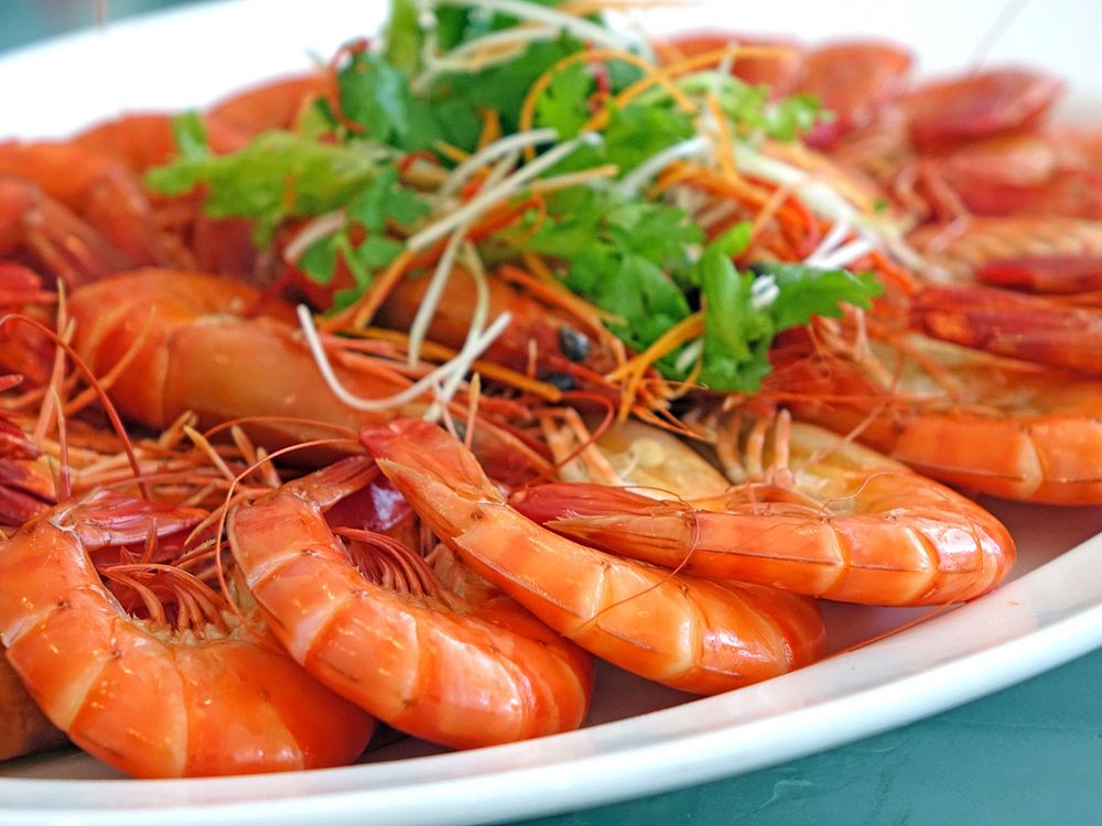 Free steamed shrimp image, public domain food CC0 photo.