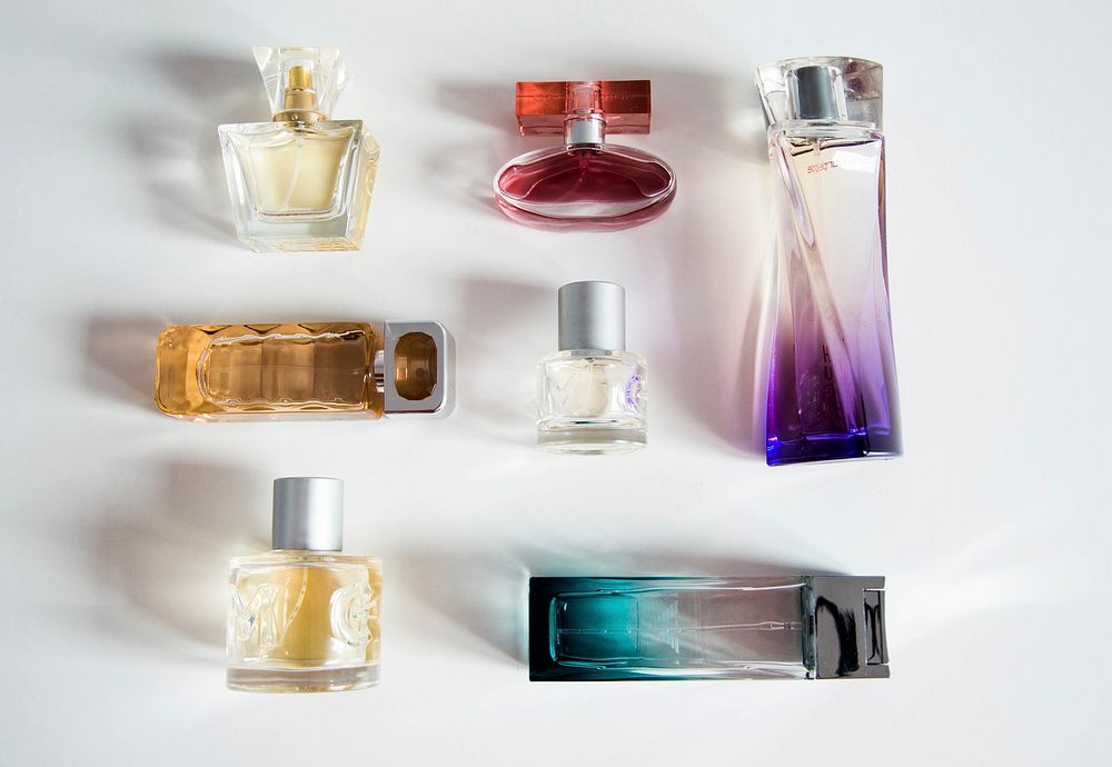 Free perfumes set photo, public domain beauty CC0 image.