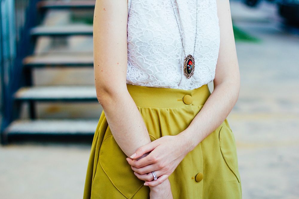 Free woman wearing necklac image, public domain CC0 photo.