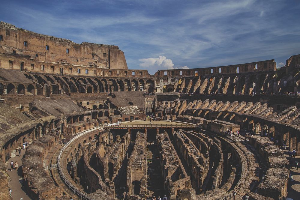 Free inside of Colosseum in Rome, Italy photo, public domain building CC0 image.