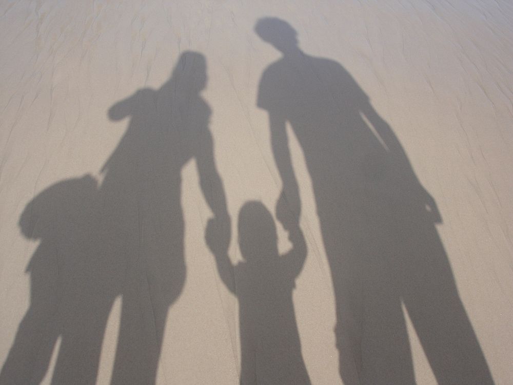 Free family shadow image, public domain parenting CC0 photo.