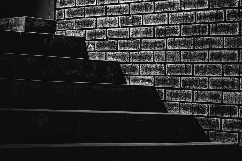 Brick wall and a staircase, free public domain CC0 photo