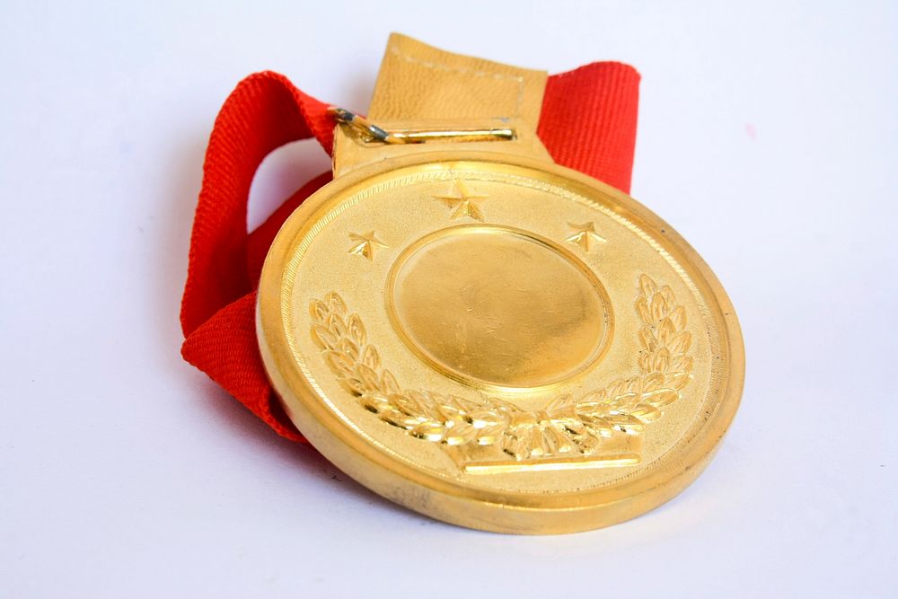 Free golden medal public domain CC0 photo.