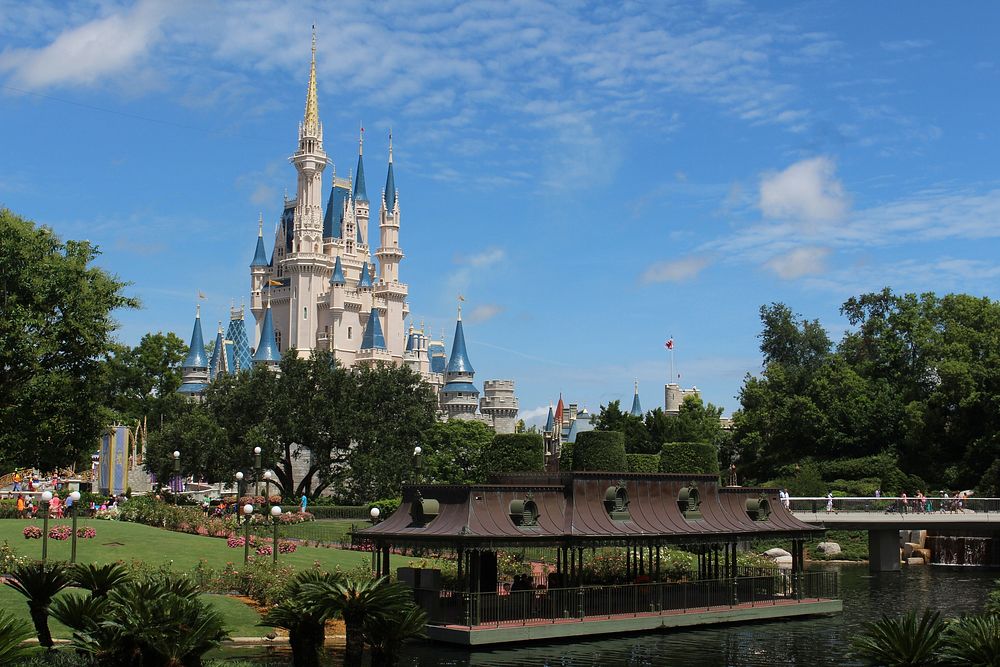 Free Disneyland castle image, public domain theme park CC0 photo.