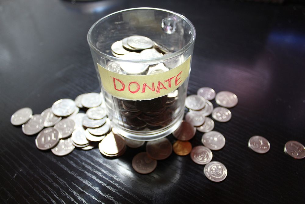 Free coins in glass image, public domain donation CC0 photo.