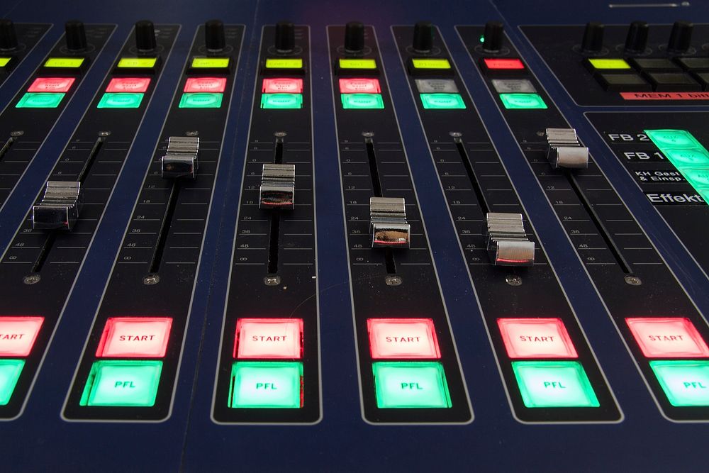 Free audio engineering control panel image, public domain CC0 photo.