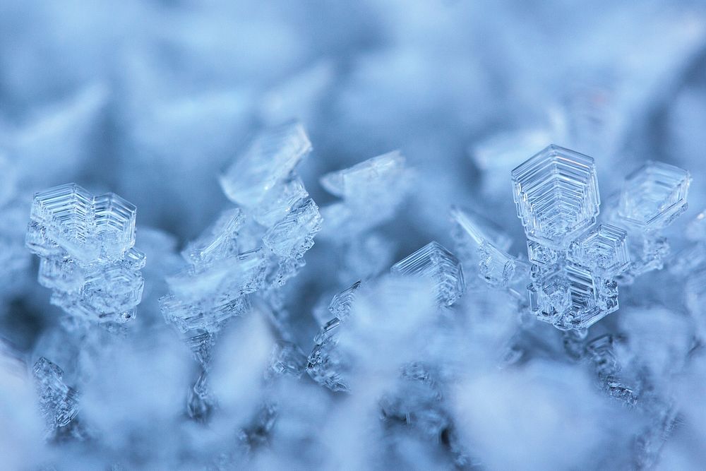 Free snow ice crystals closeup photo, public domain winter CC0 image.