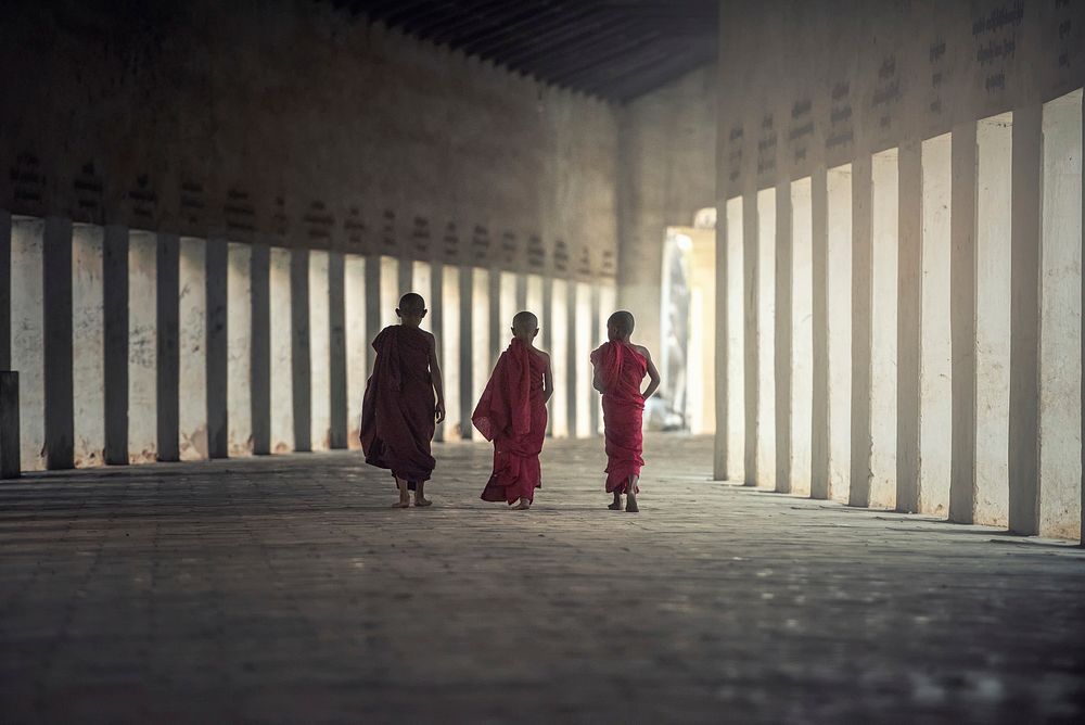 Little monk in the monastery photo, free public domain CC0 image.