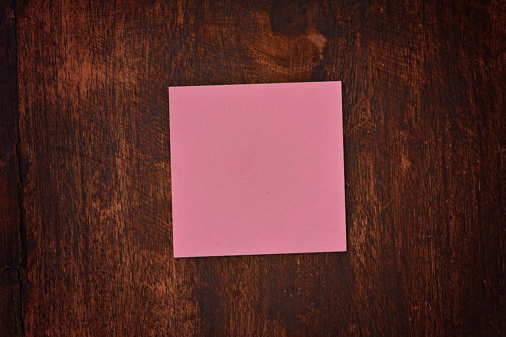 Free pink sticky note image, public domain note CC0 photo.