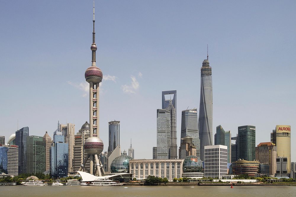 Free Shanghai skyline, China photo, public domain travel CC0 image.