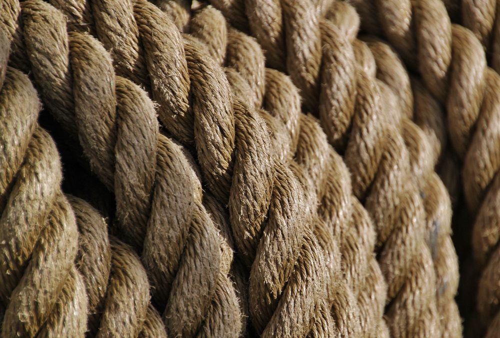 Free brown rope macro photo, public domain string CC0 image.