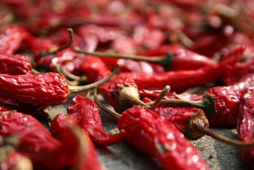 Free dried chilli peppers image, public domain CC0 photo.