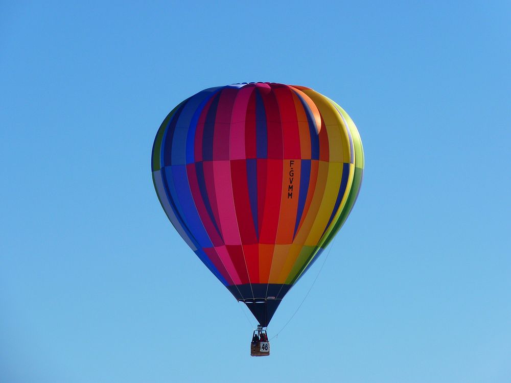 Free colorful hot air balloon image, public domain travel CC0 photo.