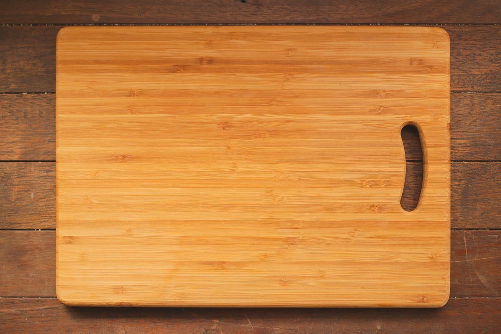 Free wood cutting board  photo, public domain kitchen CC0 image.