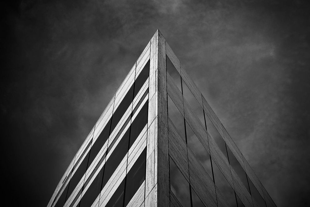 Free building, gray image, public domain architecture CC0 photo.