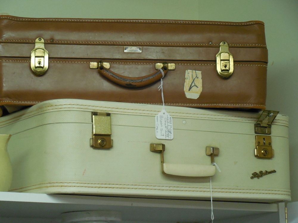 Free stacked leather suitcases image, public domain fashion CC0 photo.