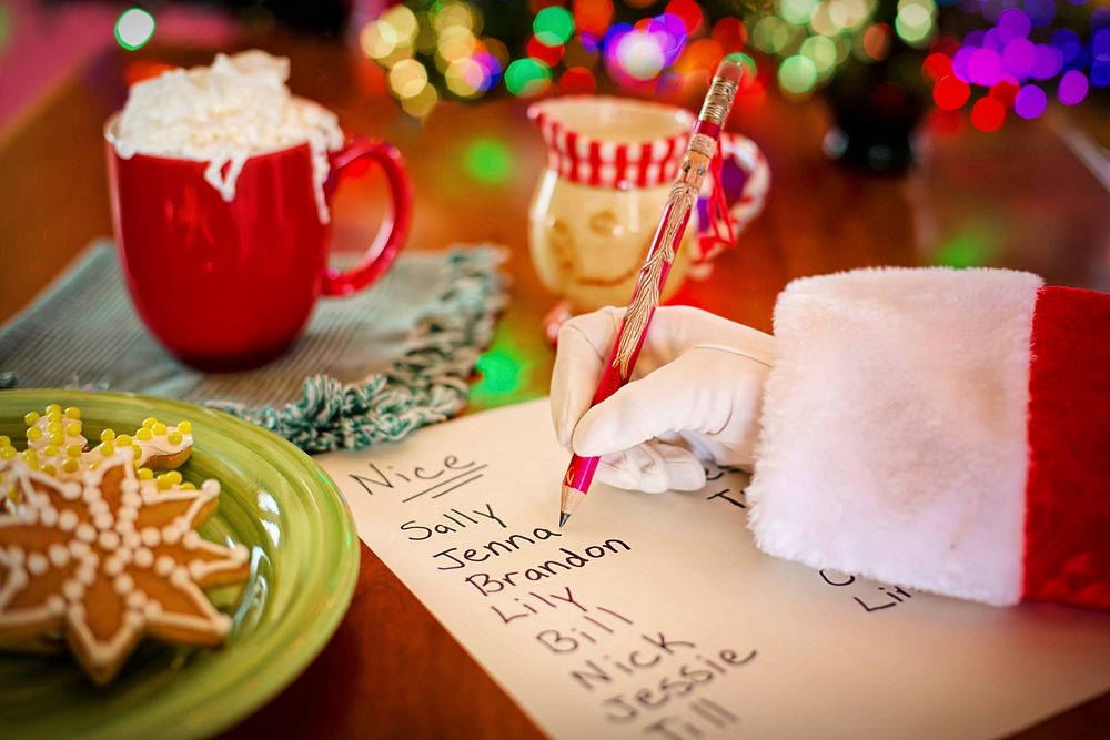 Free Santa's hand writing on a paper image, public domain food & beverage CC0 photo.