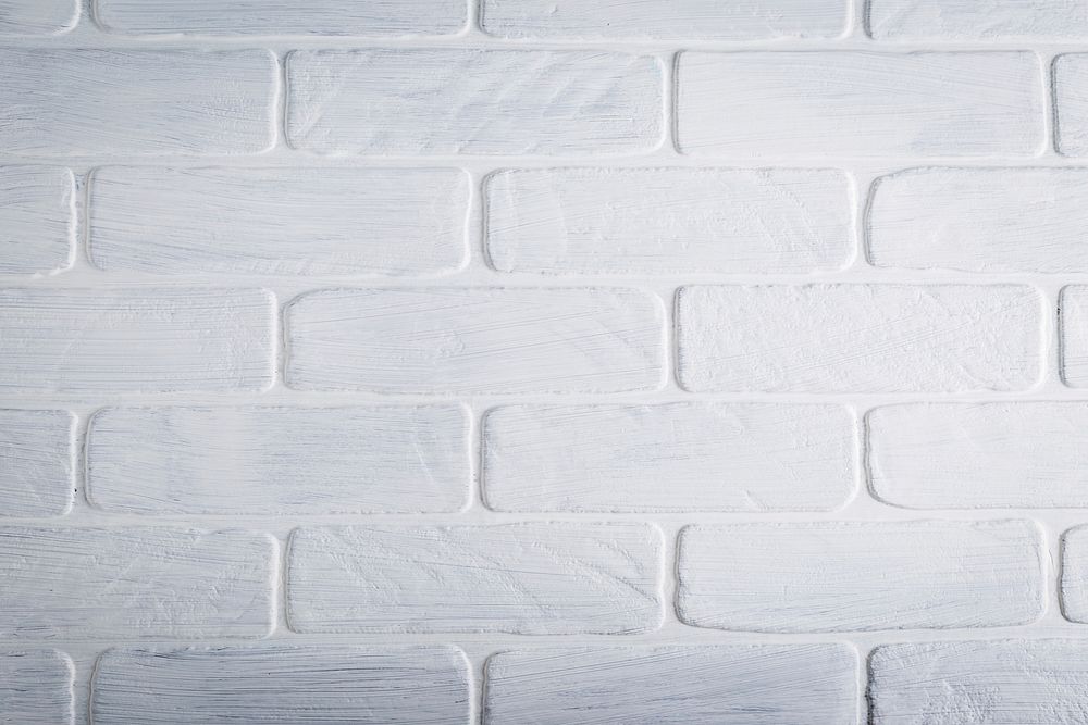 Free white brick wall image, public domain interior design CC0 photo.