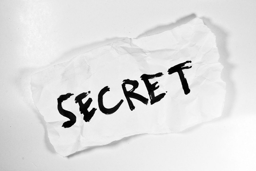 Free secret word written on a piece of paper public domain CC0 photo.