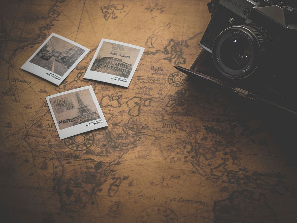 Free old retro antique desk, travel concept photo, public domain CC0 image.